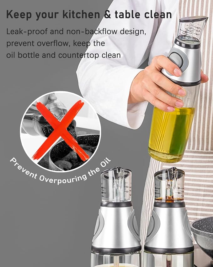 Oil Dispenser Bottle, 17oz Olive Oil Dispenser Oil Sprayer, Baking Frying - Image 5