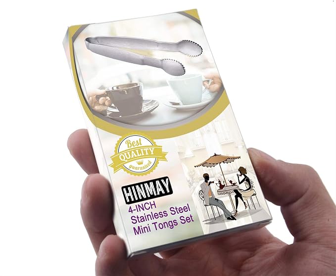 HINMAY Sugar Tongs 4-Inch Mini Serving Tongs Stainless Steel Appetizer Tongs - Image 5