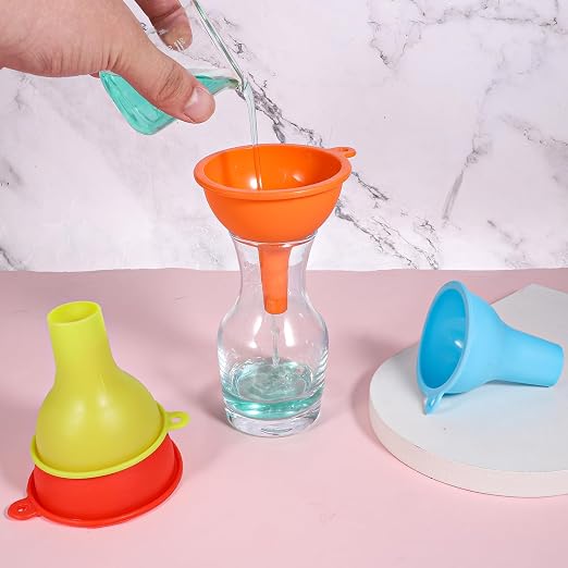 4 PCS Kitchen Silicone Funnel, 4 Colors Kitchen Funnel Set Wide Mouth Funnels - Image 5