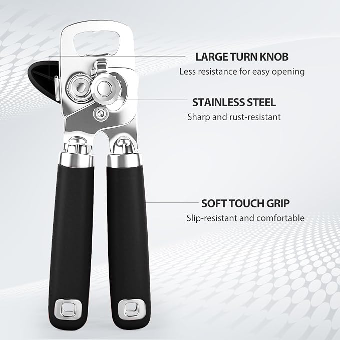 Safring Can Opener Manual, Heavy Duty Stainless Steel Smooth Edge Can Openers - Image 3