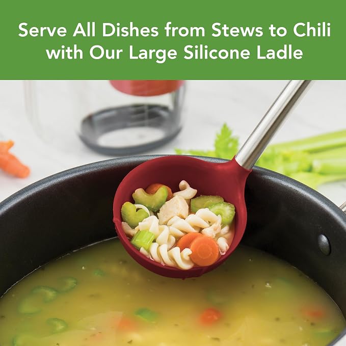 Tovolo Silicone Ladle With Stainless Steel Handle Deep Soup Ladle - Image 2