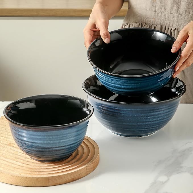 HASENSE Mixing Bowls, Ceramic Serving Bowls Set - Image 7