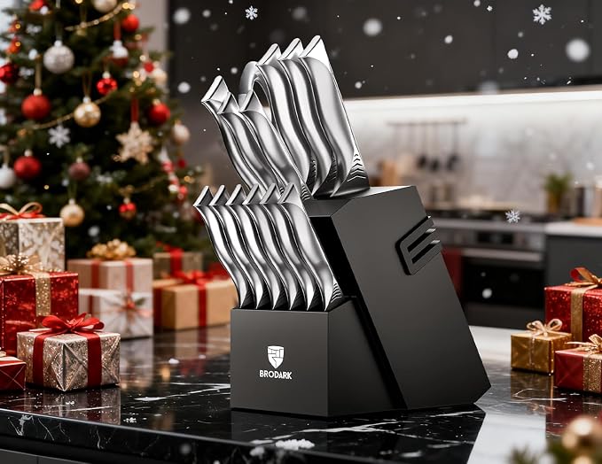 BRODARK Kitchen Knife Set with Block - Image 8