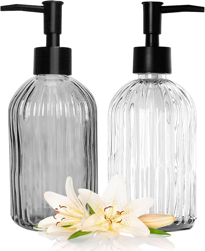 Black & Clear Glass Soap Dispenser by Ulable