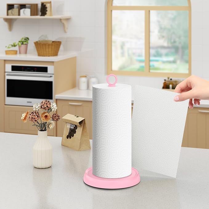 Pink Paper Towel Holder Countertop, Stainless Steel, Paper Towel Stand Holder - Image 6