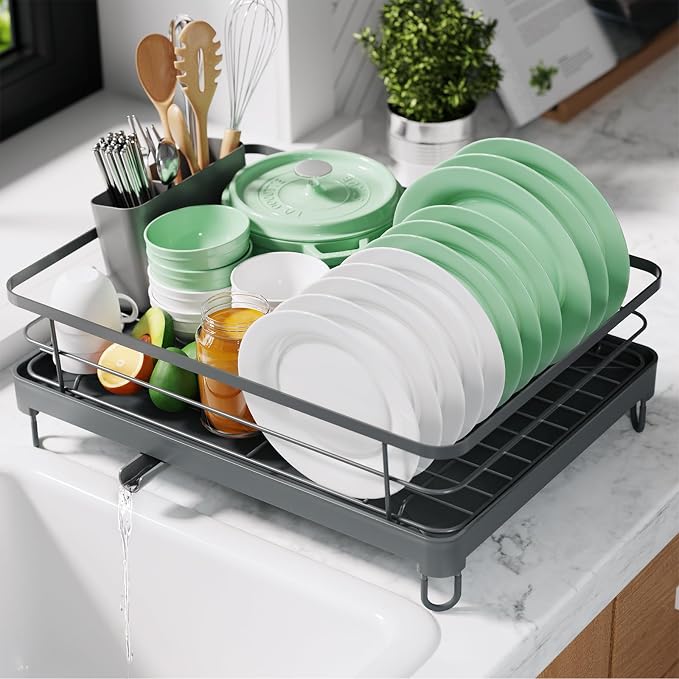 Kitsure Dish Drying Rack for Kitchen Counter, Stainless Steel Sink Organization by Kitsure