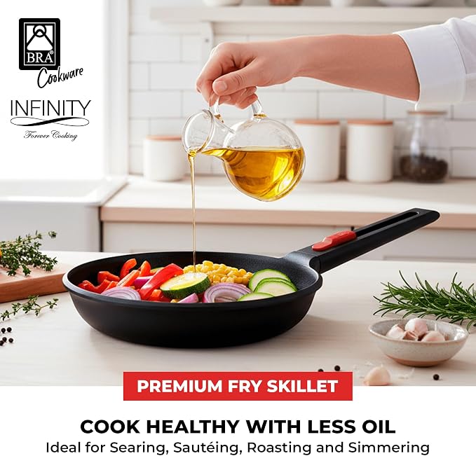 BRA COOKWARE Infinity Nonstick Frying Pan | 11-Inch Cast Aluminum Skillet | - Image 4