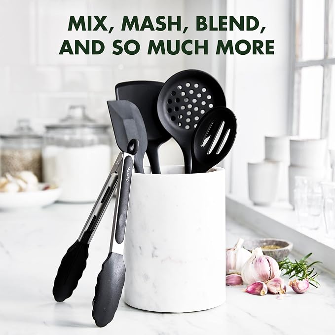 GreenPan 5 Piece Cooking Utensil Set, Flexible Nonstick Silicone, Stain-Free - Image 9