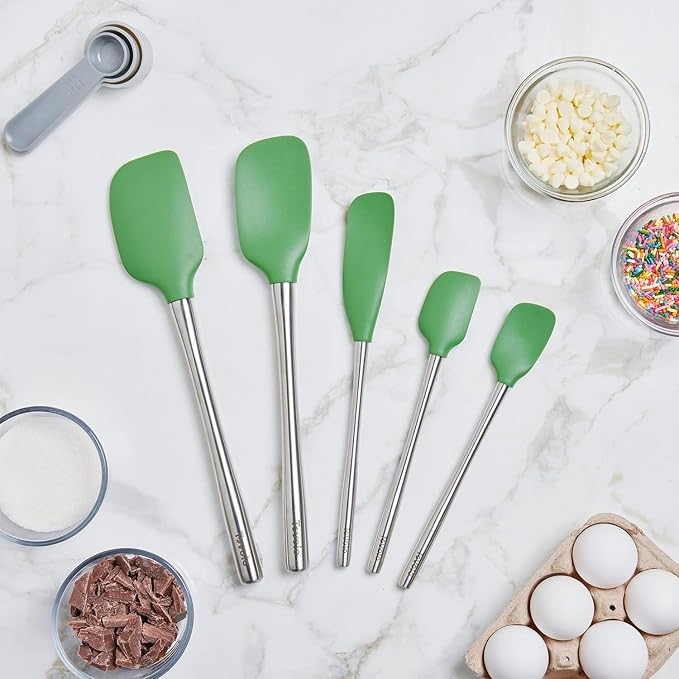 Tovolo Stainless Steel Handled Silicone Spatula Set of 5 Oyster Gray, - Image 6