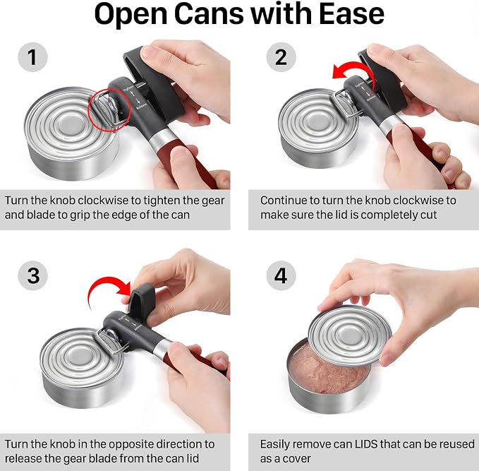 Beneno Can Opener, Manual Side Safe Cut Can Opener Smooth Edge - Image 6