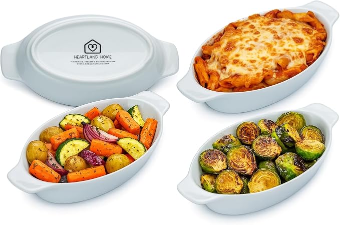 Heartland Home Porcelain Mini Casserole Dish Oval Au Gratin Dish. Cauliflower by HeartlandHome