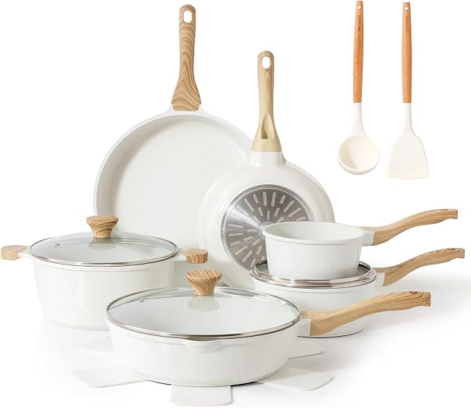 SENSARTE Nonstick Ceramic Cookware Set 16-Piece, Healthy Pots and Pans Set by SENSARTE