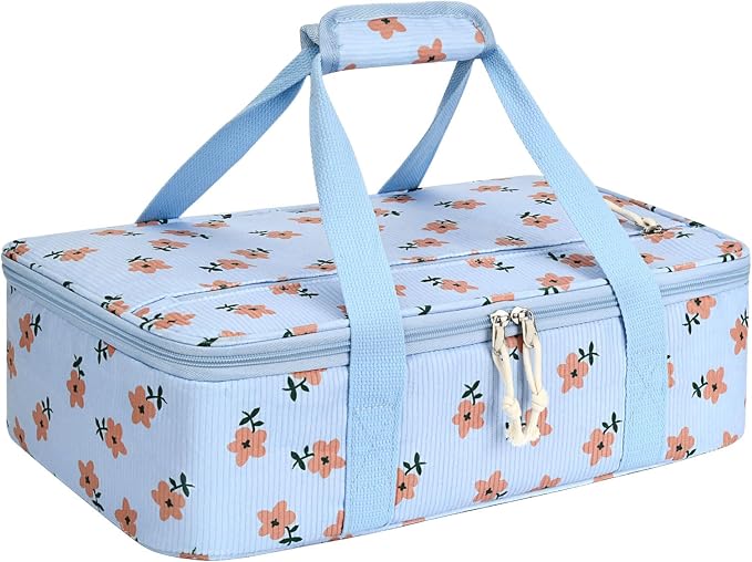 Corduroy Casserole Carrier, Insulated Lasagna Lugger by MIAOJIE