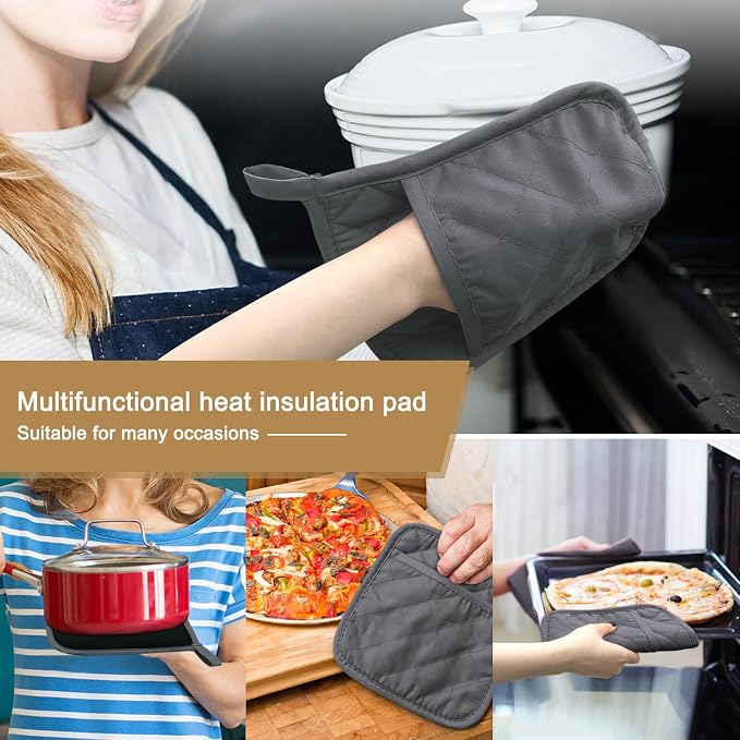 2Pcs Cotton and Neoprene Oven Pads Pot Holders - Image 4