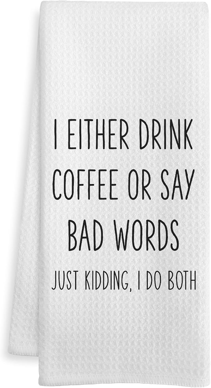 Funny Coffee Kitchen Towels, Coffee Lover Gifts Dish Tea Bar Towels, Funny by Unknown