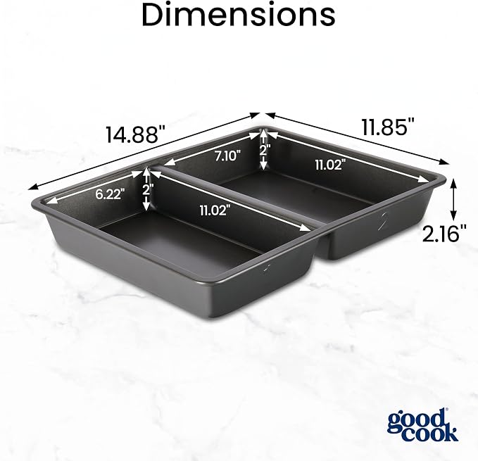 GoodCook Divided Baking Sheet Premium Carbon Steel Nonstick Pan, 11 x 14-Inch - Image 2