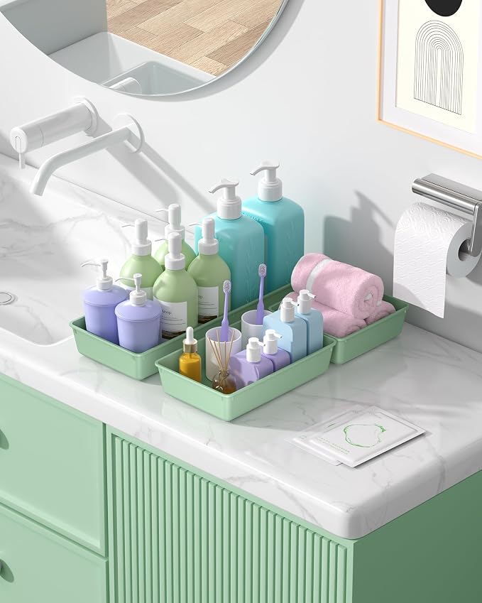 10 Pack Large Size Plastic Drawer Organizers Set, 3 Sizes Desk Drawer Organizer - Image 7