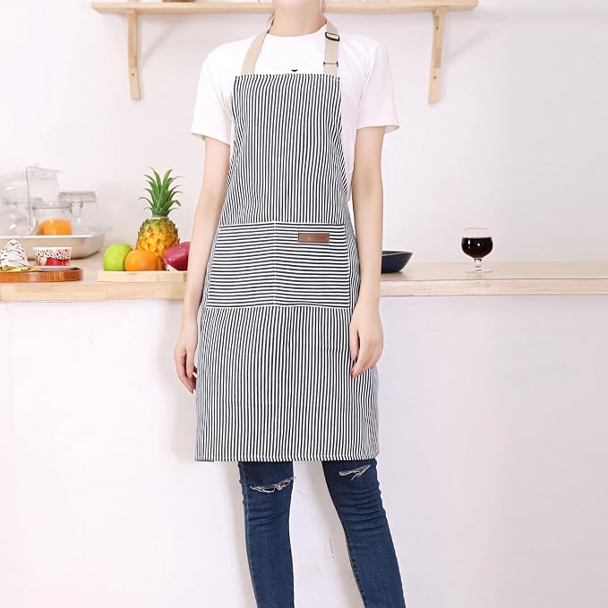 Tosewever 2 Pieces Kitchen Cooking Aprons, Cotton Polyester Blend Adjustable - Image 4