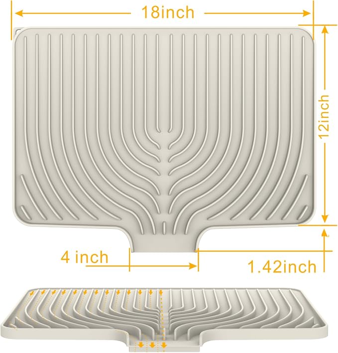 Silicone Drying Mat for Kitchen Counter, Dish Drying Rack Matt - Image 2