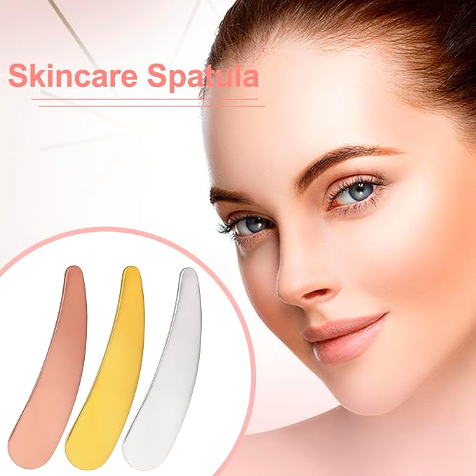 Pndeyo 3pcs Mini Metal Makeup Spatula, Reusable Cosmetic Cream Spatulas Spoon - Image 4