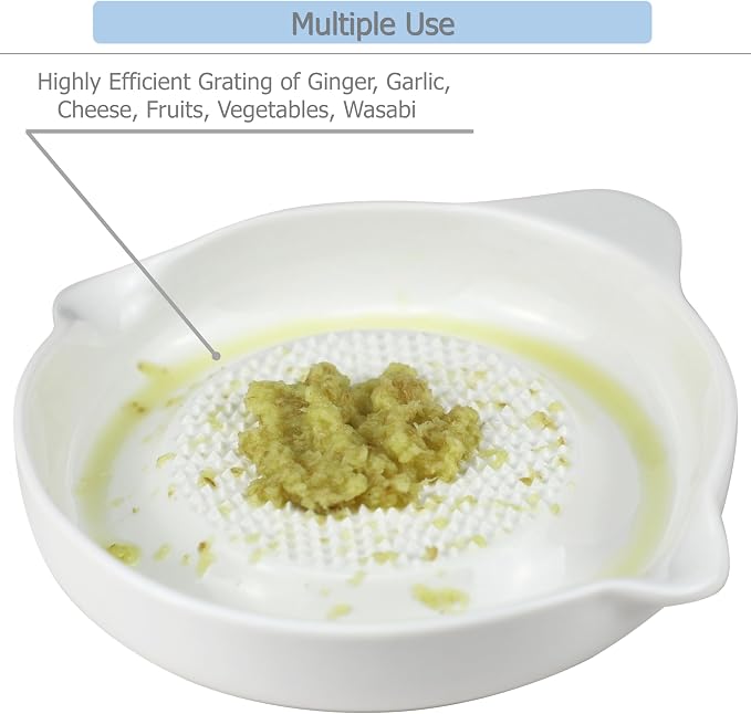 EIKS Ceramic Ginger Grater for Grinding Wasabi Fruits Vegetables Ginger Garlic - Image 5