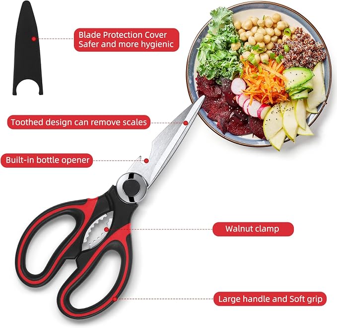 Kitchen Scissor For General Use 2-Packs, Heavy Duty Kitchen Raptor Meat Shears - Image 2