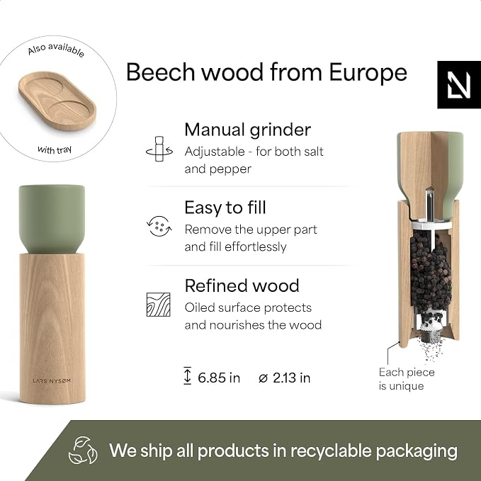 LARS NYSØM Wooden Salt and Pepper Grinder Set Manual - Image 4