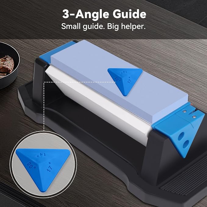 Knife Sharpening Stone, tri stone knife sharpener, 3 Sides Grit 400/1000/5000 - Image 8