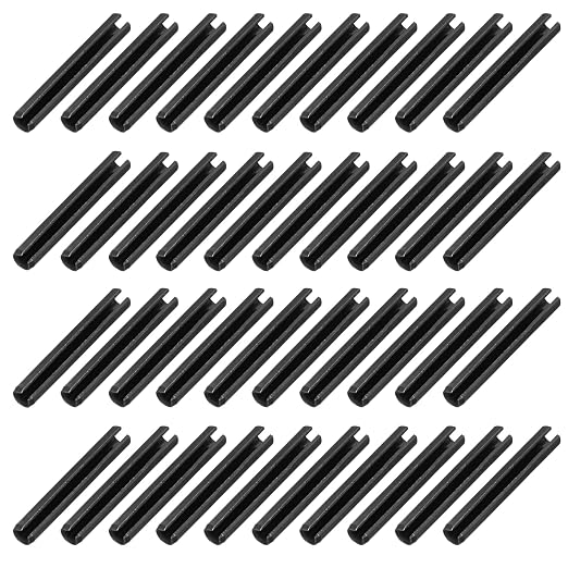 MECCANIXITY 60Pcs Slotted Split Roll Pins 6/25 Inch Dia. 1-3/5 Inch Length 65Mn by MECCANIXITY