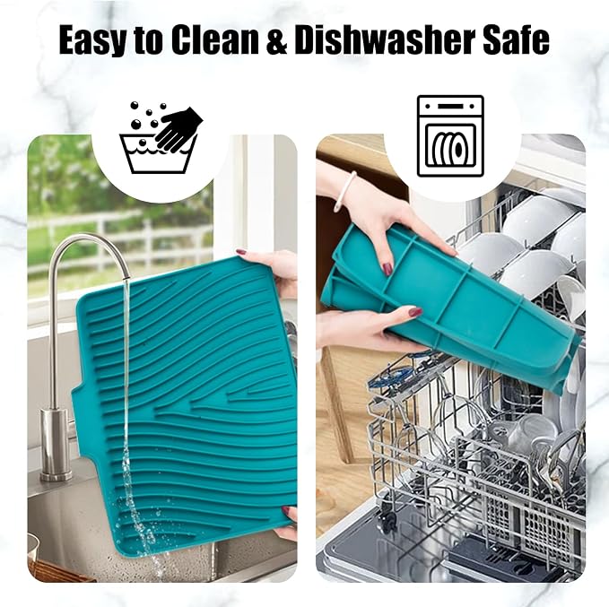 TIKNIK Silicone Dish Drying Mat, Stone Drying Mat - Image 5