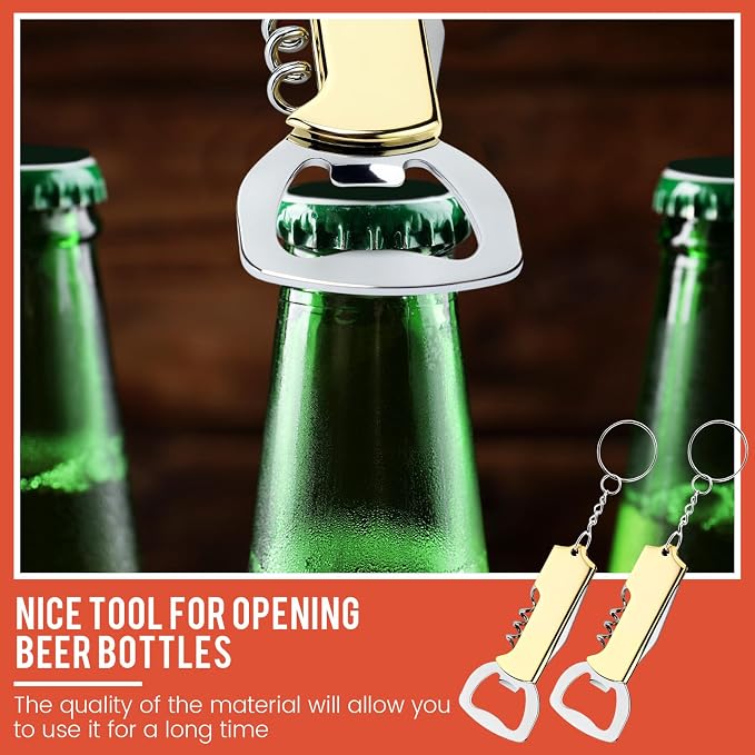 Ziliny 24 Pcs Bottle Opener Keychain Bulk Wine Bottle Beer Opener Keychain - Image 7
