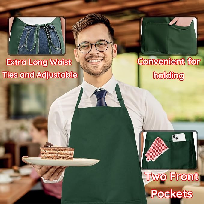4 Pack Chef Apron, Waterproof Apron, Adjustable Apron - Image 5