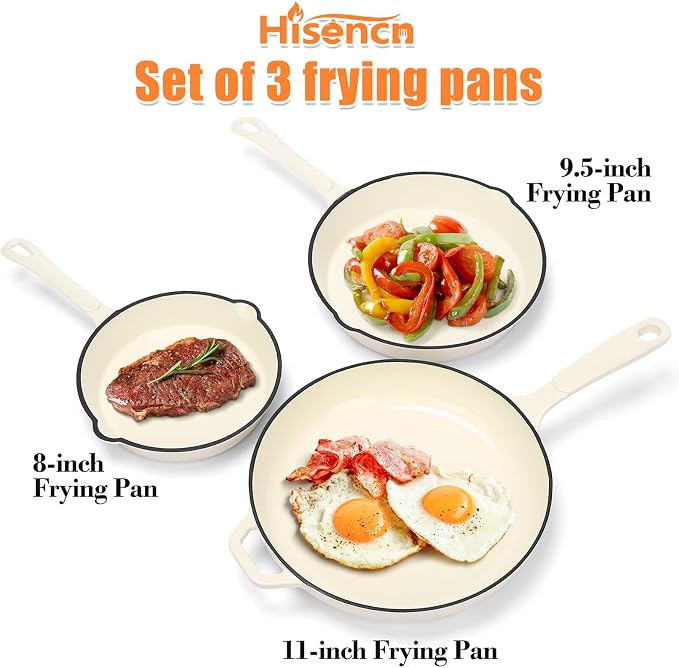 Hisencn Enameled Cast Iron Skillet Set - Image 2