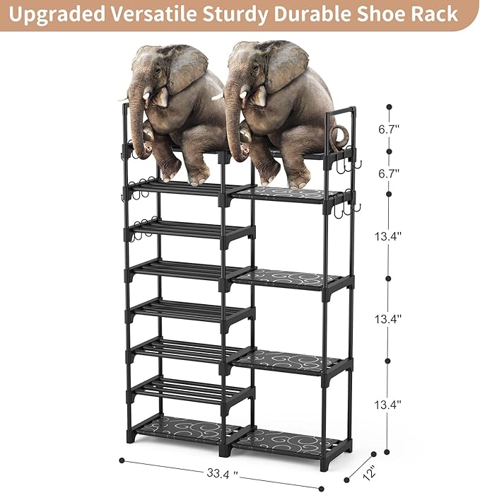 ROJASOP Shoe Rack Organizer, 8-Tier Metal Shoe Rack - Image 3