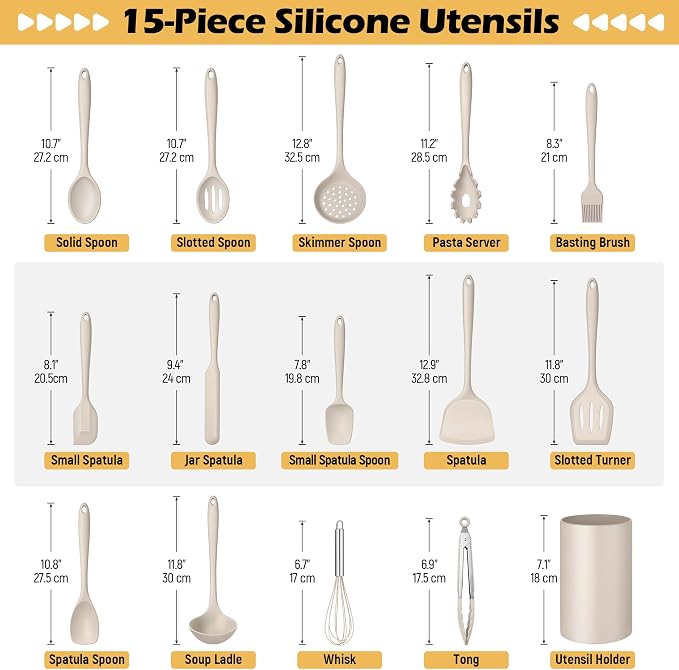 15-Piece Kitchen Cooking Utensils Set - Image 2