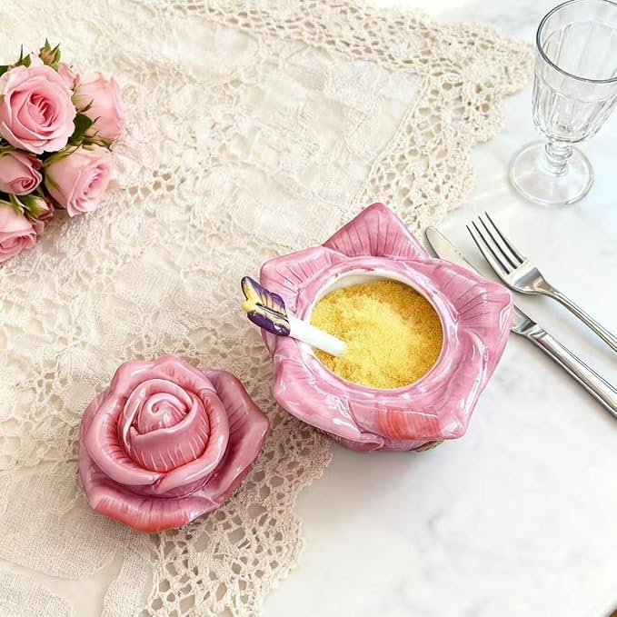 Ceramic Rose Spice Jars - Image 3