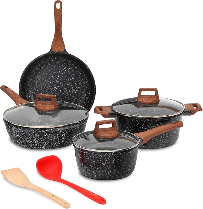 ESLITE LIFE Nonstick Cookware Sets, Compatible by ESLITELIFE
