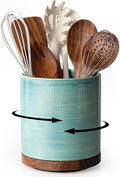 Utensil Holder, 360° Rotating Extra Large Ceramic Kitchen Utensil Holder by MIKIGEY