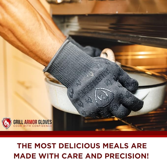 Grill Armor Oven Gloves with Fingers – 932°F Heat, Fire & Cut Resistant Mitts - Image 9