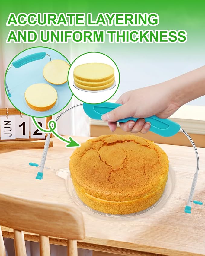 Adjustable 2- Wire Cake Slicer Leveler Small Cake Cutter Slicer - Image 4