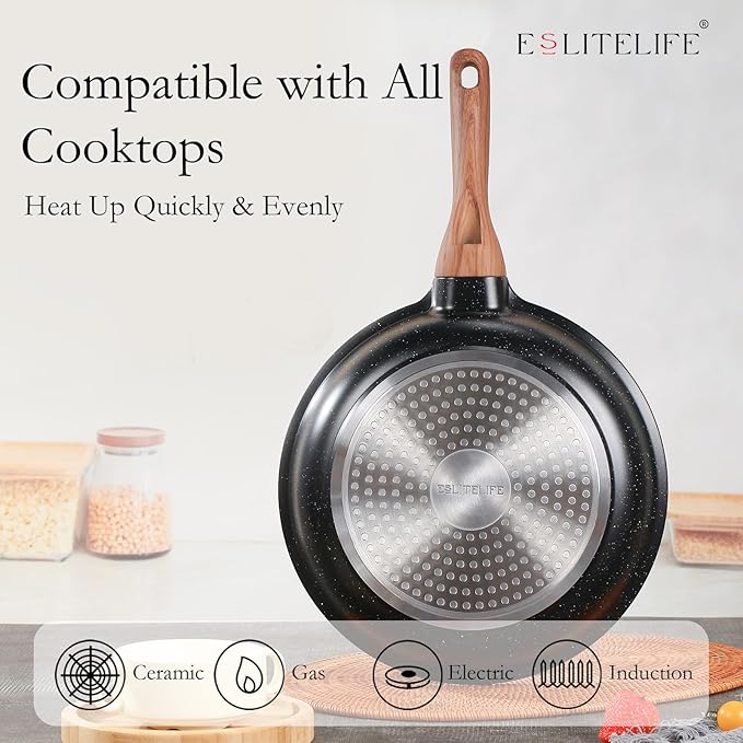 ESLITE LIFE Nonstick Ceramic Frying Pan Skillet - Image 4