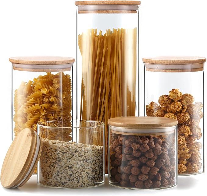 YUNCANG Glass Storage Jars, Nuts and Spice Jars by YUNCANG