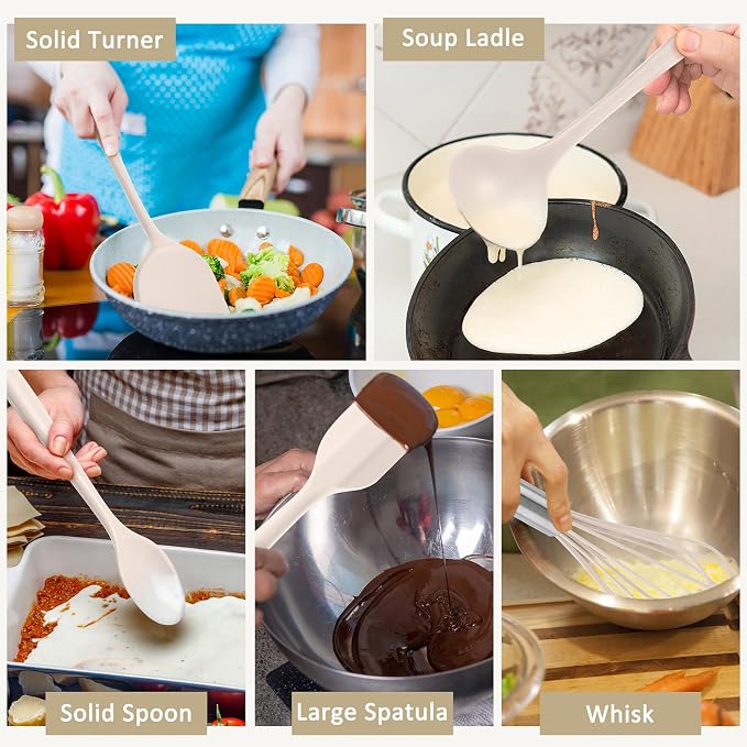 10 Pack Kitchen Utensils Set for Cooking, Leonyo Silicone Cooking Utensils Set - Image 5