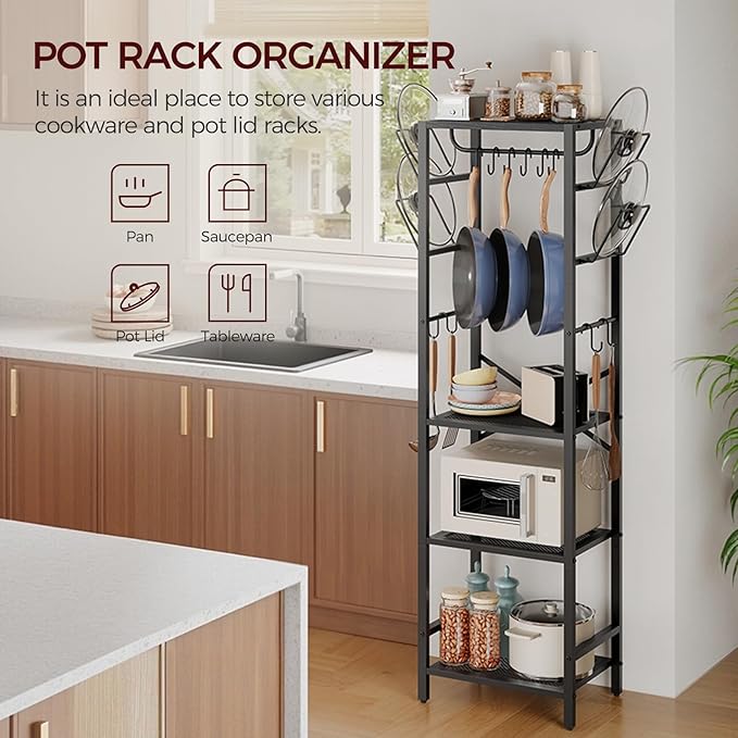 MAHANCRIS 4-Tier Pot Rack, Pots and Pans Organizer - Image 5