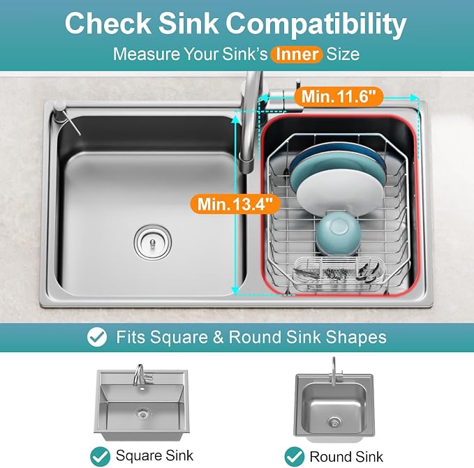 GSlife Small in Sink Dish Drying Rack - Image 3