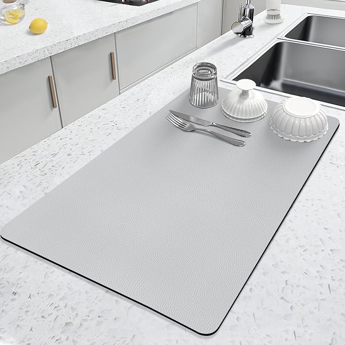 LOPNUR Kitchen Dish Drying Mat, Diatomite Coffee Mat, Super Absorbent Dish by LOPNUR