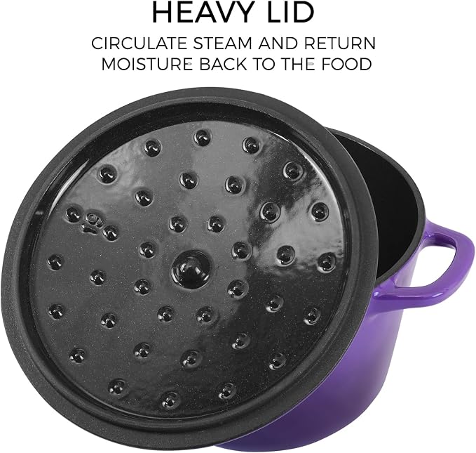 Flavehc Dutch Oven Pot with Lid 1.8 qt Cast Iron Dutch Oven - Image 3