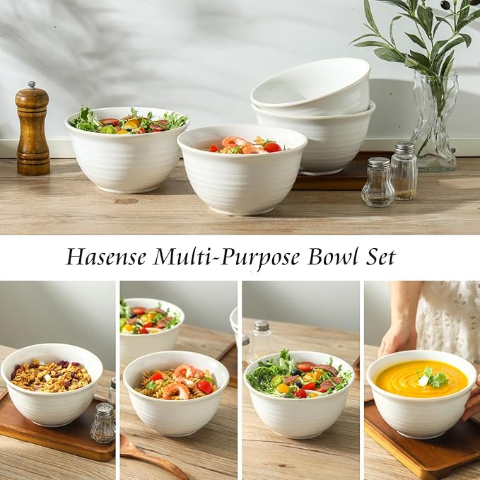Hasense Soup Bowls, 40 Ounce Large Cereal Bowls - Image 3