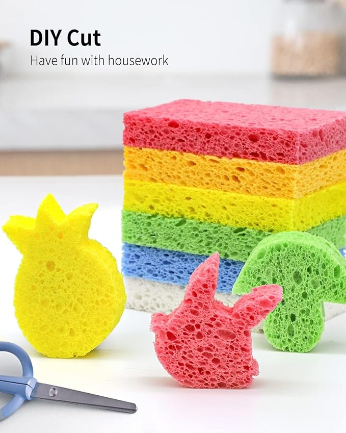Cellulose Sponges, Heavy Duty Scrub Kitchen Sponge, Clean Tough Messes Without - Image 3