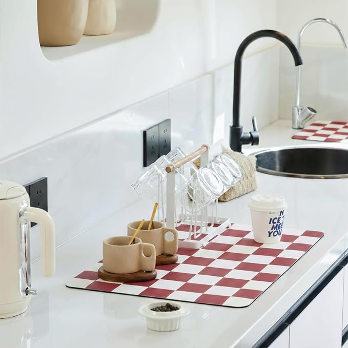 Ohocut Checkered Dish Drying Mat by Ohocut